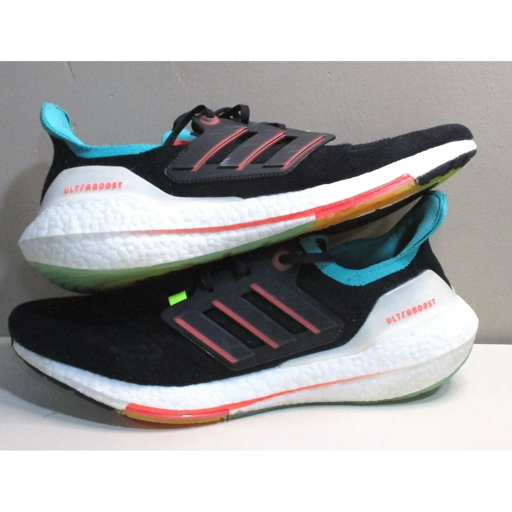 Adidas Ultraboost 21 Mens Running Shoes Black Solar Yellow GX5497 Size 13